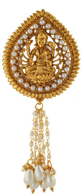 

Anuradha Art Jewellery Hair Brooch Bun Clip(Gold, White)