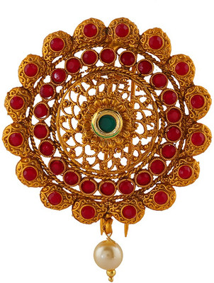 

Anuradha Art Jewellery Hair Brooch Bun Clip(Gold, Red)