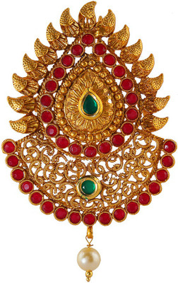 

Anuradha Art Jewellery Hair Brooch Bun Clip(Gold, Red)