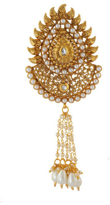 

Anuradha Art Jewellery Hair Brooch Bun Clip(Gold, White)