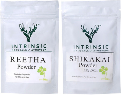 

Intrinsic Combo of Shikakai and Retha Powder Anti Hair-Fall Anti-Dandruff Thin Hair Powder for Grey Oily Hair and Dry Sculp | 100 Gram Each(100 g)