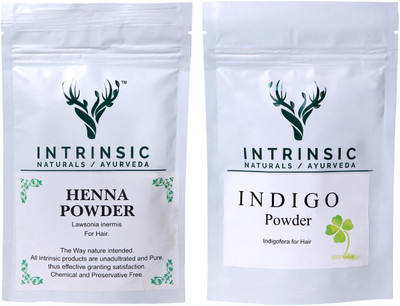 

Intrinsic Combo of Indigo Henna Powder For Hair Growth Herbal Pure Organic Mehandi Neel Powder - 100 Gram Each(100 g)