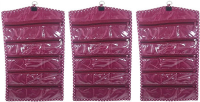 

Addyz Pack of 3 Pisces Travel Watch Chain Bracelet Anklets Foldable Bag Jewelry Vanity Box(Maroon)