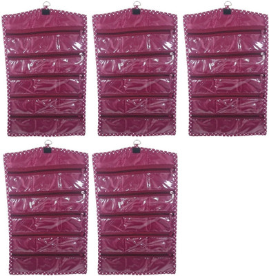 

Addyz Pack of 5 Pisces Travel Watch Chain Bracelet Anklets Foldable Bag Jewelry Vanity Box(Maroon)