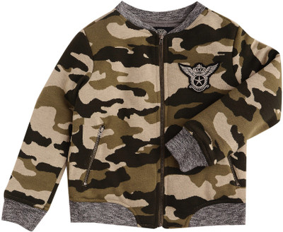 

One Friday Full Sleeve Printed Baby Boys Jacket, Military