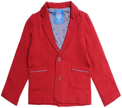 

One Friday Full Sleeve Solid Baby Boys Jacket, Red