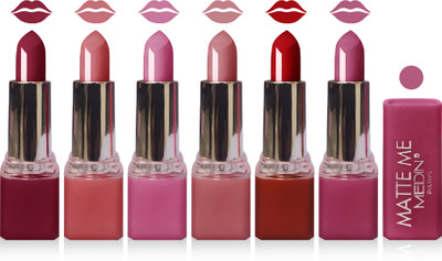 

Medin paris matte me lipstick cosmetics makeup combo set of 6(magenta carrat pink skin brown maroon purple)