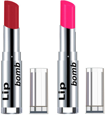 

Color Fever Creamy Matte Lipstick(Set Of 2 pcs)22-27(Dark Red, Neon Pink)