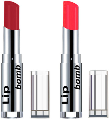 

Color Fever Creamy Matte Lipstick(Set Of 2 pcs)22-30(Dark Red, Neon Orange)