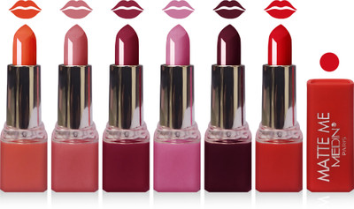 

Medin paris matte me lipstick cosmetics makeup combo set of 6(orange carrat magenta pink hot chocolate red)