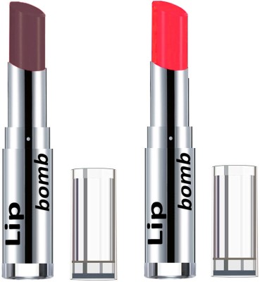 Color Fever Creamy Matte Passion Color with Semi Matte Finish Lipstick (Set of 2 Pcs)05-30(Neon Orange, Coffee, 6.4 g)