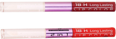 

Color Fever Non-stick Cup Waterproof colorstay all day Long Lasting Durable Matte Liquid Lipstick Beauty Lip Gloss,Fashionable Colors Long Lasting Lipsticks(Set of 2 ) 2 IN 1 34-38(Dark Red, Orange)