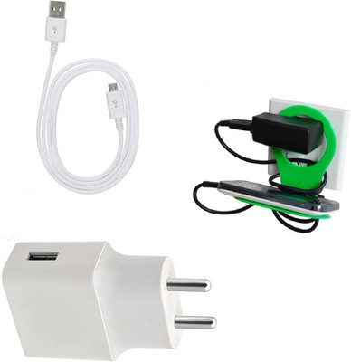 DAKRON Wall Charger Accessory Combo for Vivo V11(White)