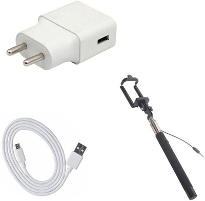 DAKRON Wall Charger Accessory Combo for Samsung Galaxy A6 Plus(White)