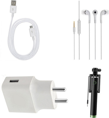 DAKRON Wall Charger Accessory Combo for Mobiistar E1 Selfie(White)