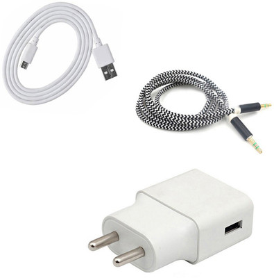 DAKRON Wall Charger Accessory Combo for Honor 7A(White)