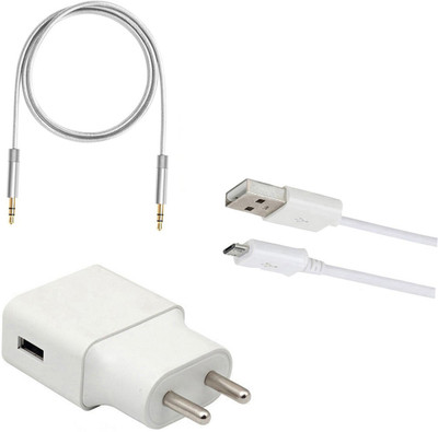 DAKRON Wall Charger Accessory Combo for Vivo V9 Pro(White)