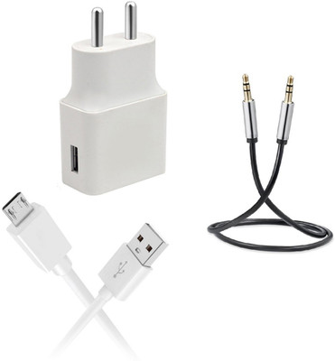 DAKRON Wall Charger Accessory Combo for Vivo V11 Pro(White)
