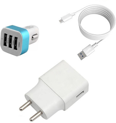 DAKRON Wall Charger Accessory Combo for Intex Staari 12(White)
