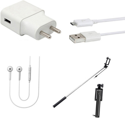 DAKRON Wall Charger Accessory Combo for Mobiistar X1 Dual(White)