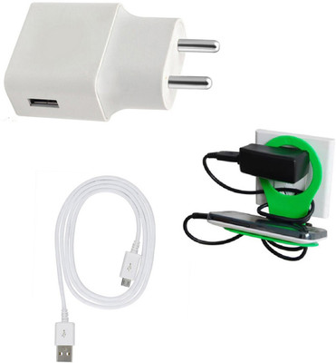 DAKRON Wall Charger Accessory Combo for Xiaomi Redmi Note 6 Pro(White)