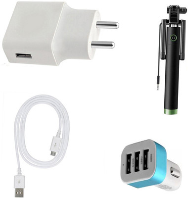 SARVIN Wall Charger Accessory Combo for Panasonic Eluga Ray 700(White)