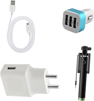 DAKRON Wall Charger Accessory Combo for Mobiistar E1 Selfie(White)
