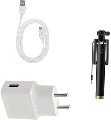 DAKRON Wall Charger Accessory Combo for Vivo V11(White)
