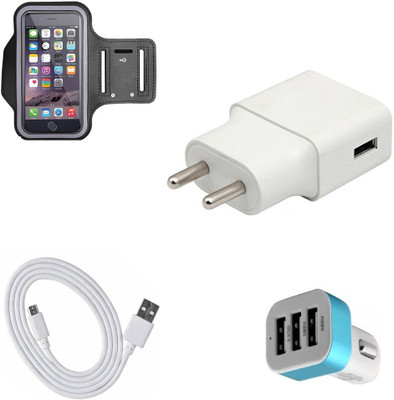 DAKRON Wall Charger Accessory Combo for OPPO A5(White)