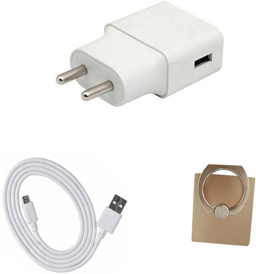 DAKRON Wall Charger Accessory Combo for Samsung Galaxy A6 Plus(White)