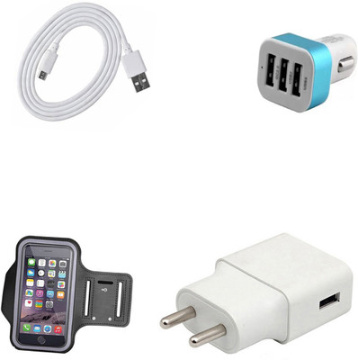 DAKRON Wall Charger Accessory Combo for Honor 7A(White)