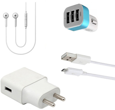 DAKRON Wall Charger Accessory Combo for Samsung Galaxy J6 Plus(White)