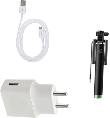 DAKRON Wall Charger Accessory Combo for Mobiistar E1 Selfie(White)