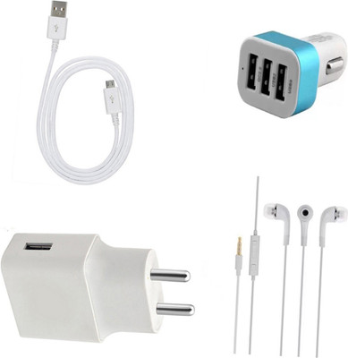 DAKRON Wall Charger Accessory Combo for Realme C1(White)
