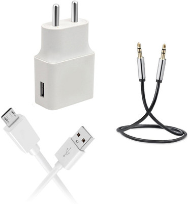 DAKRON Wall Charger Accessory Combo for OPPO F9(White)