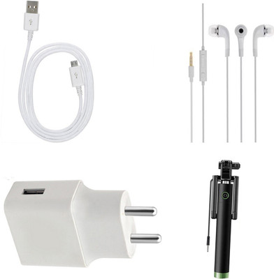DAKRON Wall Charger Accessory Combo for Vivo V11(White)