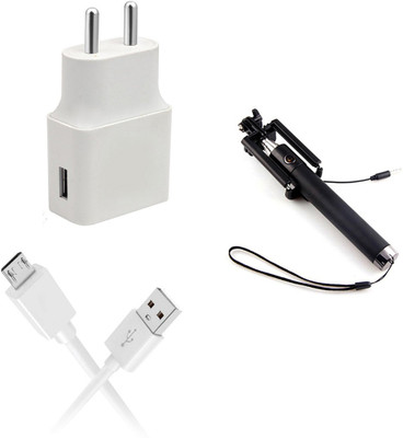 DAKRON Wall Charger Accessory Combo for OPPO F9(White)