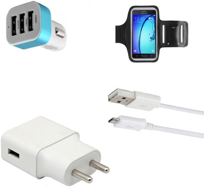 DAKRON Wall Charger Accessory Combo for Samsung Galaxy J6 Plus(White)