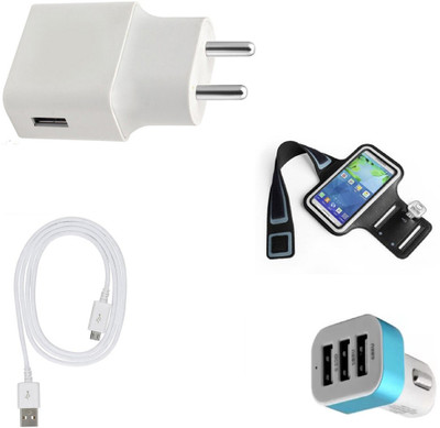SARVIN Wall Charger Accessory Combo for Samsung Galaxy J6 Plus(White)