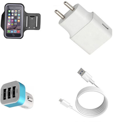 DAKRON Wall Charger Accessory Combo for Samsung Galaxy J8(White)