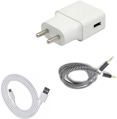 DAKRON Wall Charger Accessory Combo for OPPO A5(White)