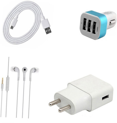 DAKRON Wall Charger Accessory Combo for Honor 7A(White)