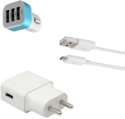 DAKRON Wall Charger Accessory Combo for Samsung Galaxy J6 Plus(White)