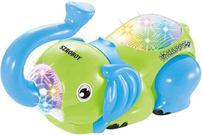 

CHANNEL2OYS 2-OYSS Electronics Pets,360 Degree Roll Elephant Toys,Electronics for Kids with Colorful Lights and Musical Sound,Kids Toys for 1-6 Year Old (Random Blue,Green)(Pack of 1)(Multicolor)