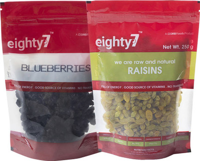 

Eighty7 Raisins(250g) and Cranberry(200g) Assorted Fruit(450 g, Pouch)