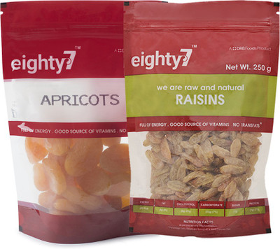 

Eighty7 Apricots(Khumani) (200g) and Raisins(Kishmis) (250g) Assorted Fruit(450 g, Pouch)