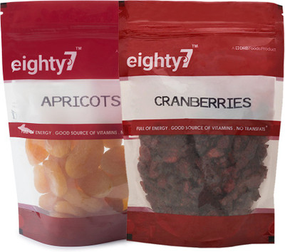 

Eighty7 Apricots(Khumani) and Cranberry (200g each) Assorted Fruit(400 g, Pouch)