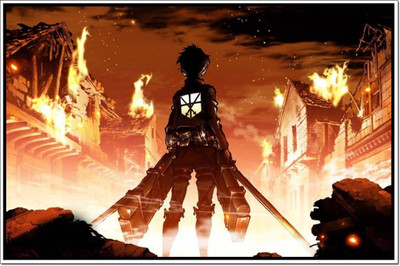 

Akhuratha Attack On Titan Fine Quality Wall Poster Paper Print(12 inch X 18 inch, Rolled)