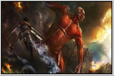 

Akhuratha Attack On Titan Fine Quality Wall Poster Paper Print(12 inch X 18 inch, Rolled)