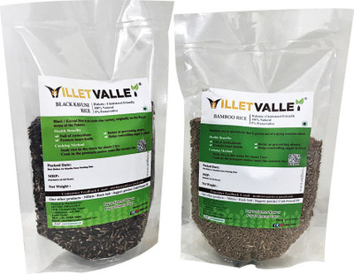 

millet valley DIET FRIENDLY RICE COMBO - BAMBOO RICE+ BLACK KAVUNI + MAPILLA SAMBA RICE 250G EACH Brown Wild Rice (Medium Grain, Unpolished)(1000 g)